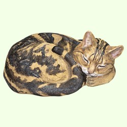 Урна для праха Спящий кот калачик мраморный