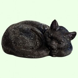 Урна для праха Спящий кот калачиком черный