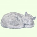 Урна для праха Спящий кот калачиком с серой патиной
