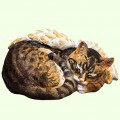 Урна для праха Спящий кот пятнистый крылатый